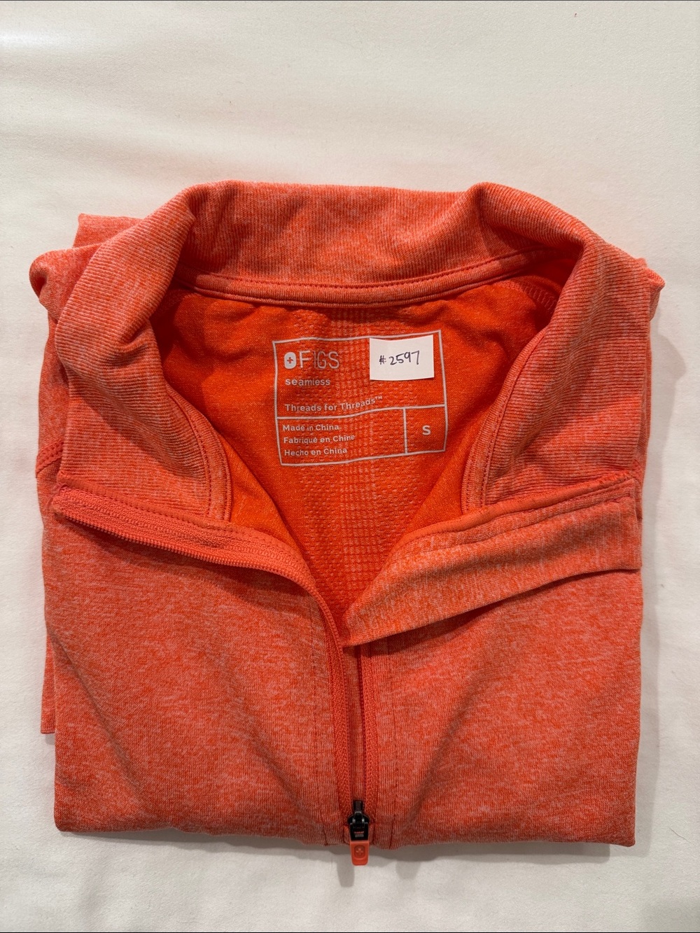 Figs Salta 1/4 Zip Longsleeve Orange Small